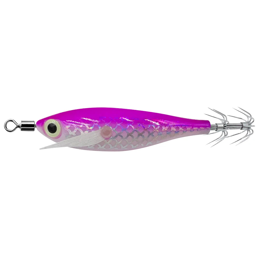Luminous Squid Hook Squid Fishing Lure with 3D Eyes Glow In The Dark Squid Bait for Night Fishing