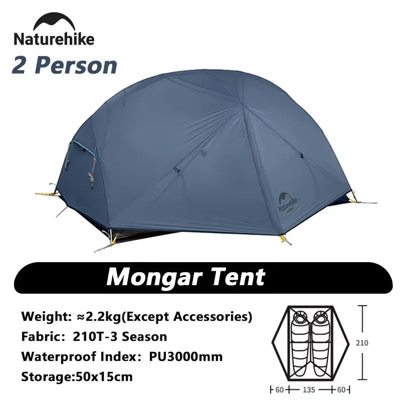 Naturehike Mongar 2-Person Ultralight Waterproof Camping Tent with Mat