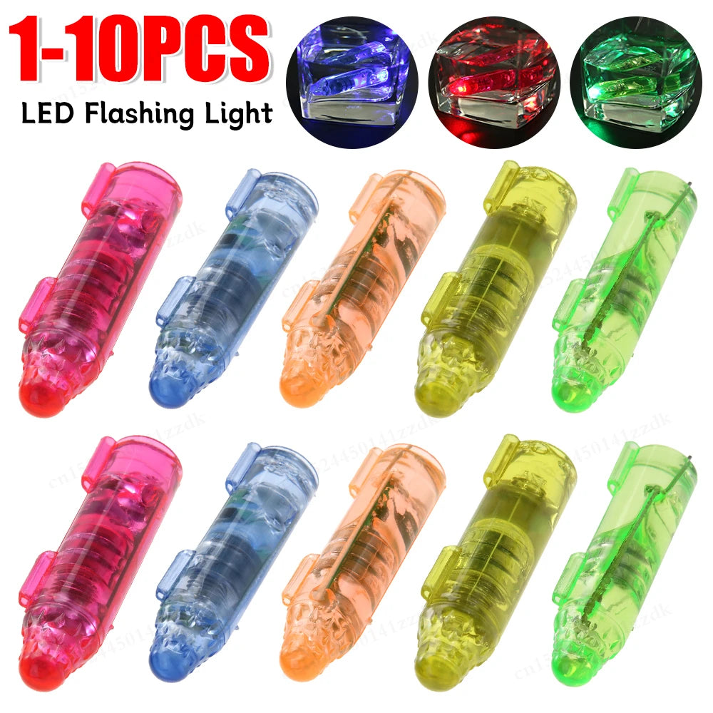1-10PCS Underwater Mini Fish Lure LED Flashing Bait
