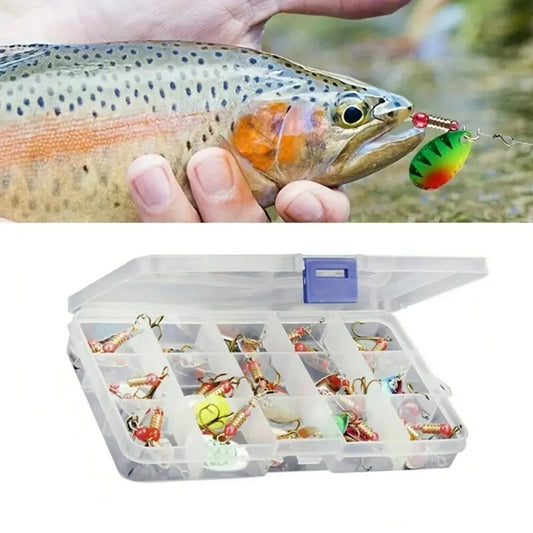30pcs Metal Spoon Spinner Fishing Lure with Treble Hook Spoonbait Crankbaits Fishing Wobblers for Bass Trout Perch Pike