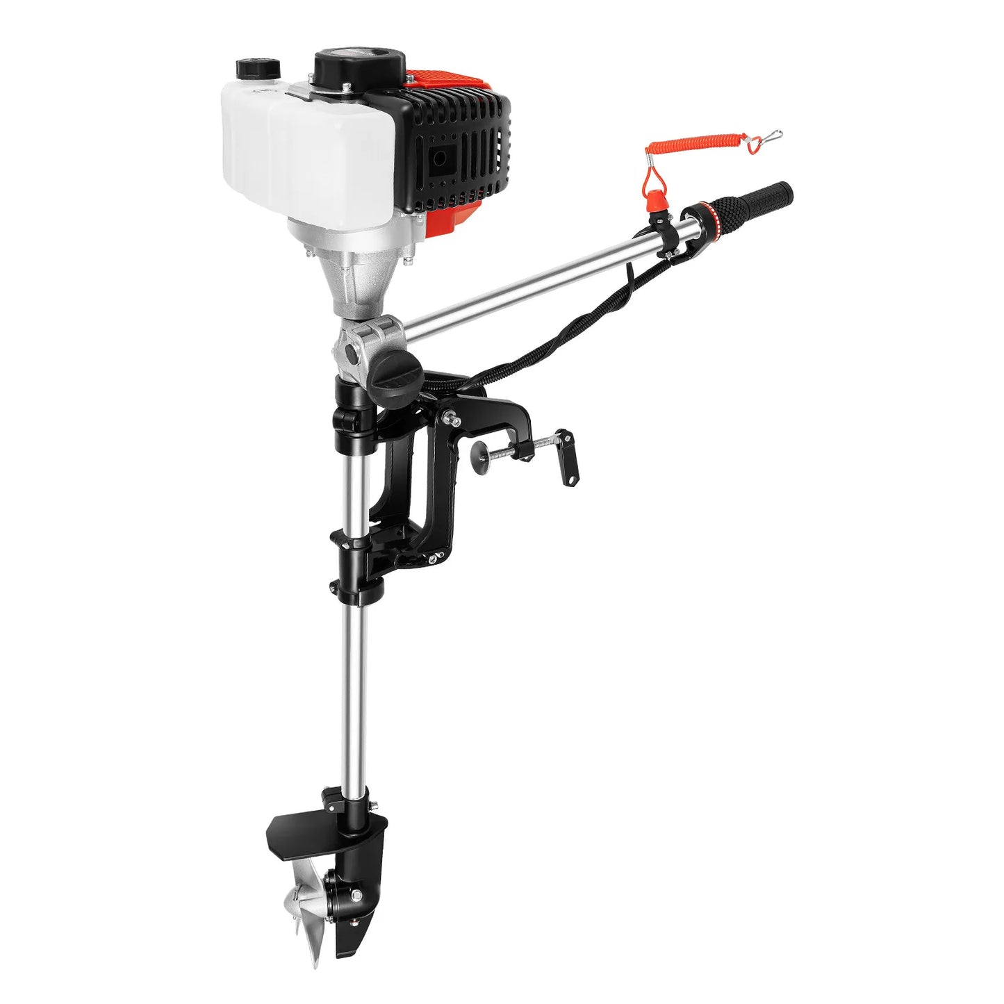 2 Stroke 2.3 HP Outboard Motor Kayak Boat Engine Heavy Duty Air Cooling System For Freshwater And Saltwater Use
