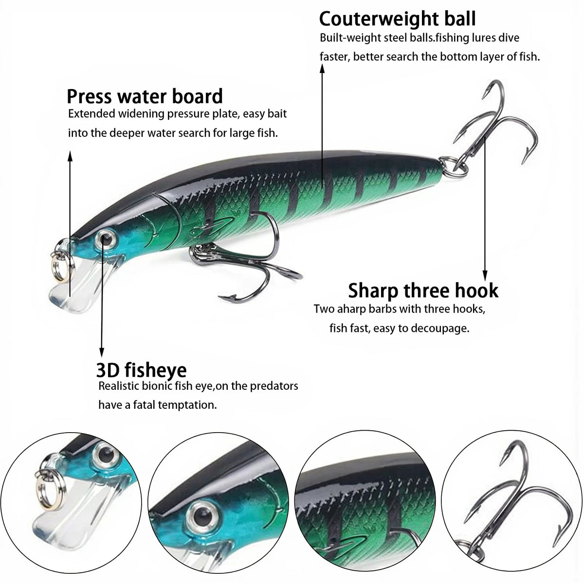 10-Pack Floating Minnow Crankbaits Set with Portable Tackle Box