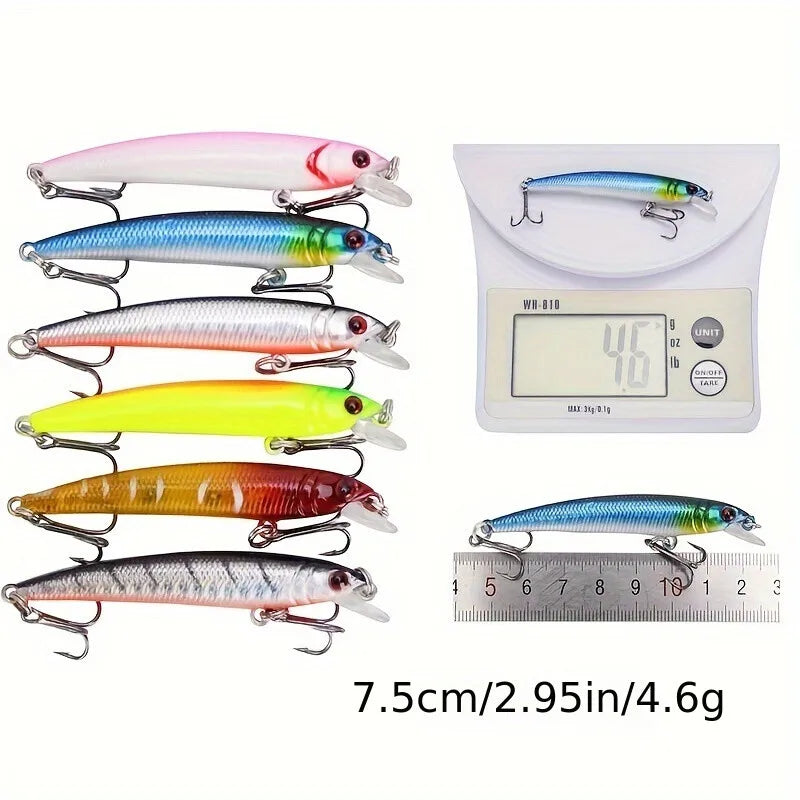 43-Pack Minnow Crankbaits Hard Plastic Fishing Lures Set