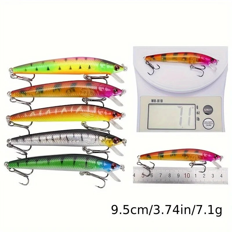 43-Pack Minnow Crankbaits Hard Plastic Fishing Lures Set