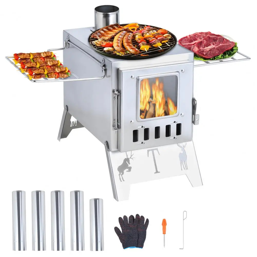 Portable Wood Burning Camping Stove for Hot Tents & Outdoor Heating