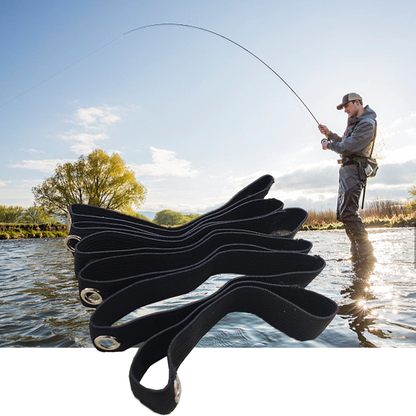 6pcs Spool belt fishing line control belt, fishing line holder, fishing reel fishing line fixer, suitable for most spool