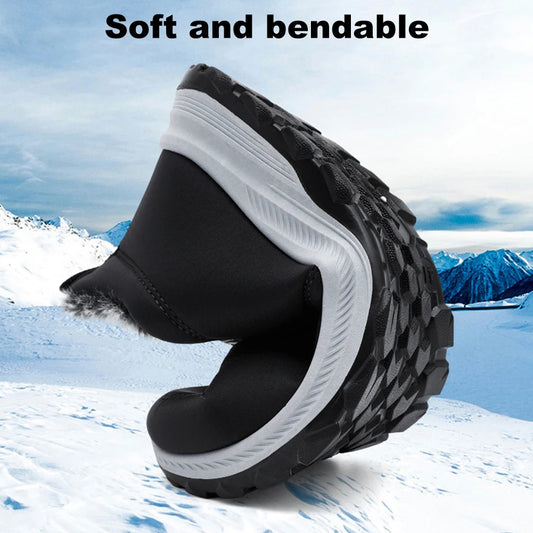 Mens Snow Boots Lightweight Thermal Ankle Boots Comfortable Slip On Sneakers Winter Thick Fur Shoes for Outdoor Sports