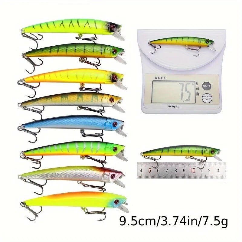 43-Pack Minnow Crankbaits Hard Plastic Fishing Lures Set