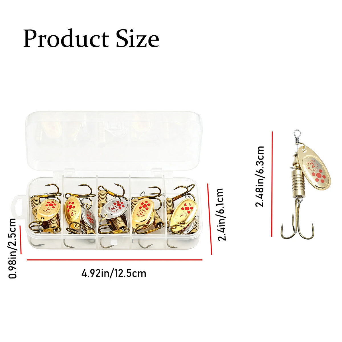 10-Pack Gold & Silver Metal Spoon Lures for Bass & Trout