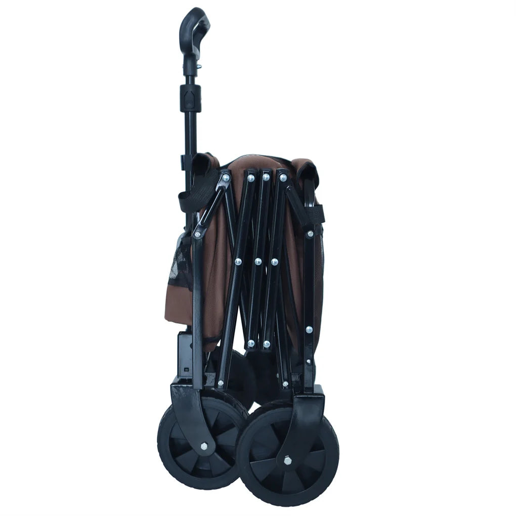 Expandable Dual-Layer Utility Wagon with 100% Extra Space - Grocery Cart for Camping, Shopping, Sports, Gardening, Fishing