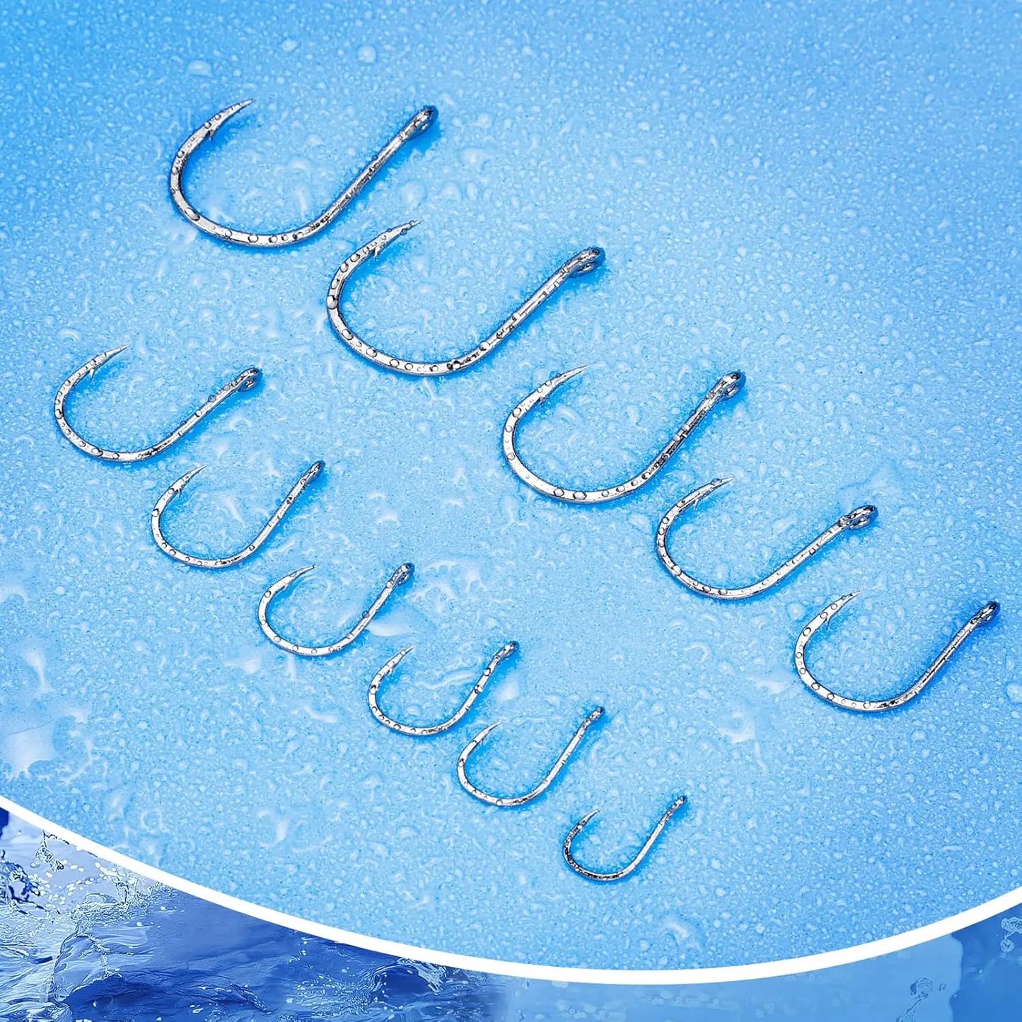 Small Fishing Hooks 1000/400/150PCS Barbed Catfish Bend Eye Circle Hook for Dad Fish Kit Size1-12