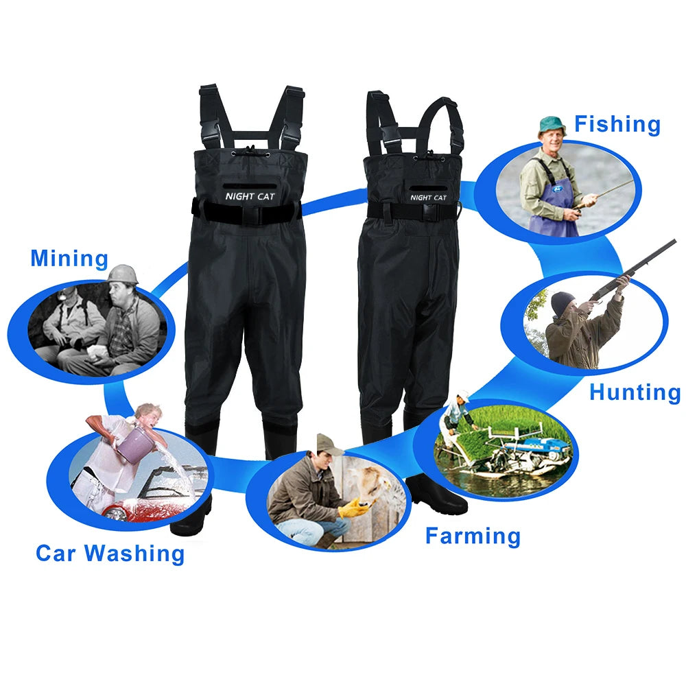 Men's Breathable Waders Waterproof Nylon Chest for Fishing And Hunting Comfortable Repairable Fishing Gear