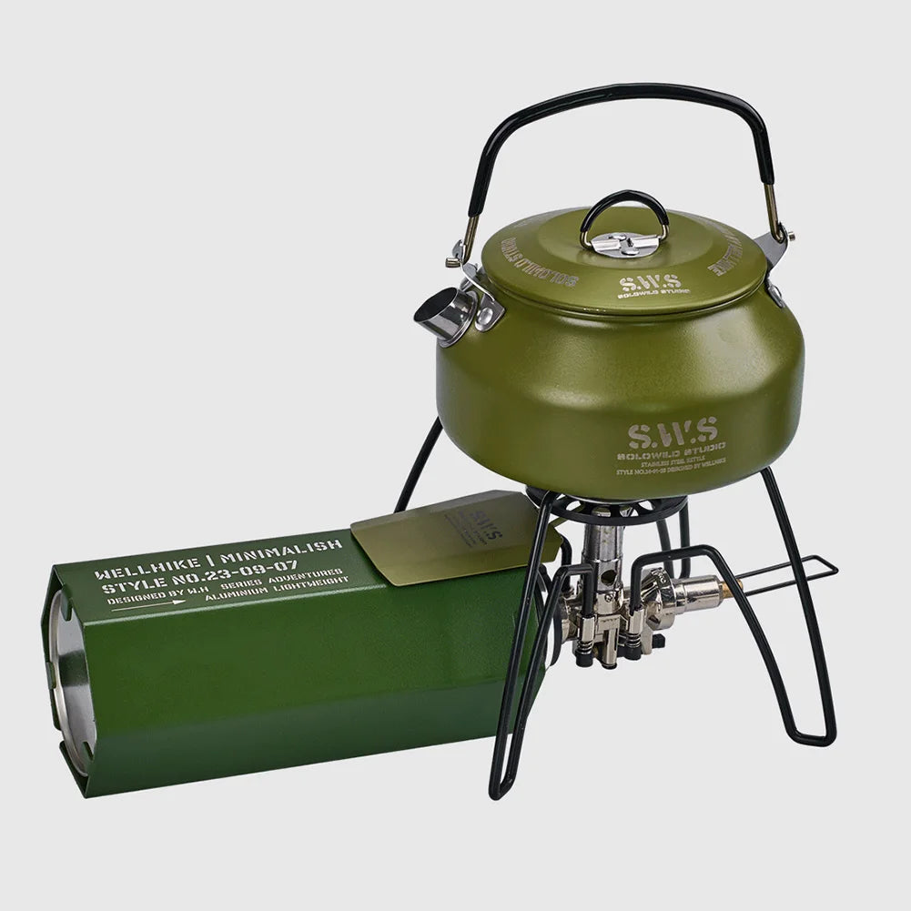 0.8L Portable Hiking Kettle 304 Stainless Steel Ultralight Coffee Kettle