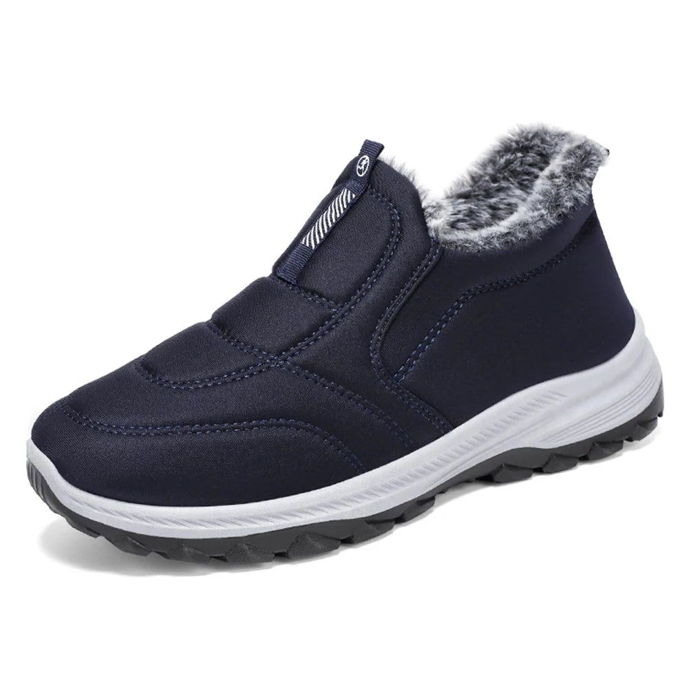 Mens Snow Boots Lightweight Thermal Ankle Boots Comfortable Slip On Sneakers Winter Thick Fur Shoes for Outdoor Sports
