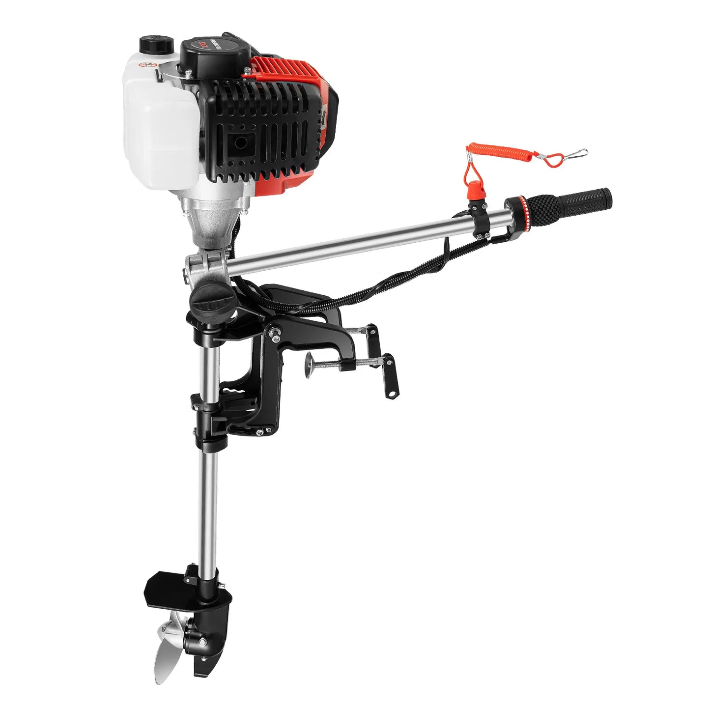 2 Stroke 2.3 HP Outboard Motor Kayak Boat Engine Heavy Duty Air Cooling System For Freshwater And Saltwater Use