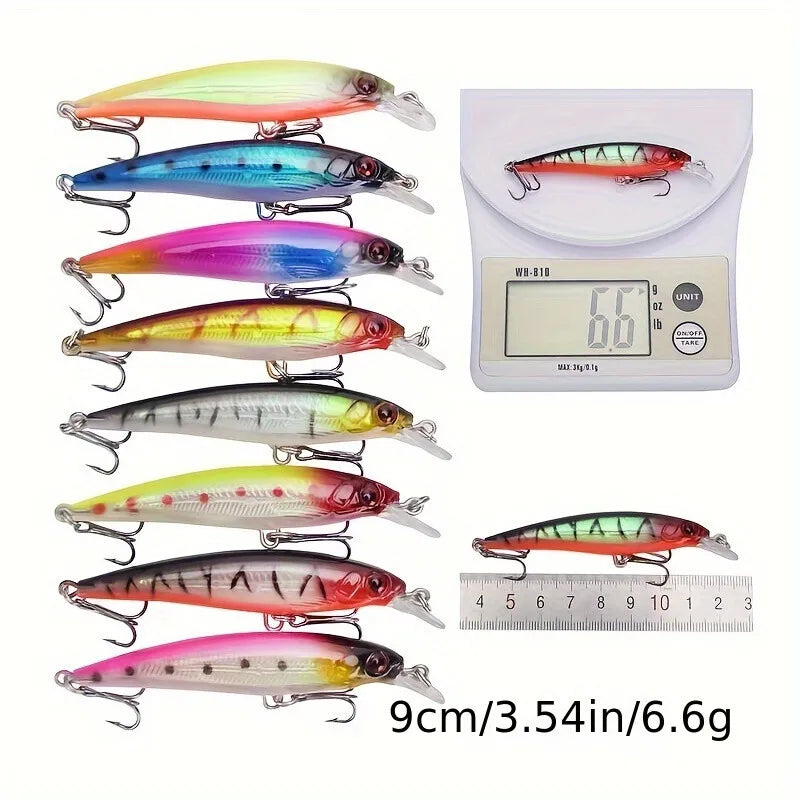 43-Pack Minnow Crankbaits Hard Plastic Fishing Lures Set