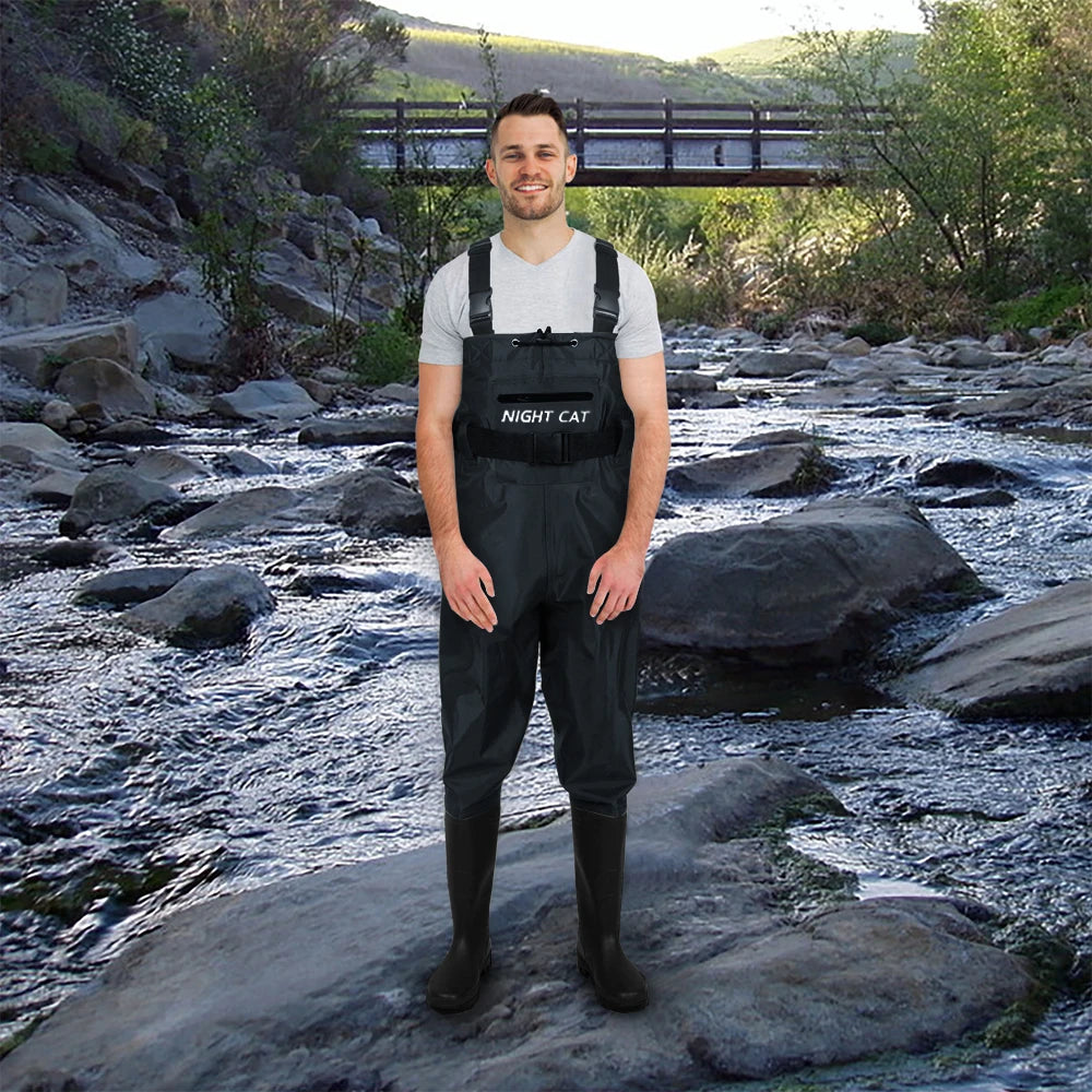 Men's Breathable Waders Waterproof Nylon Chest for Fishing And Hunting Comfortable Repairable Fishing Gear