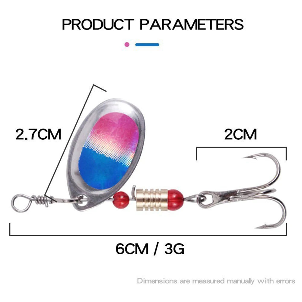 30pcs Metal Spoon Spinner Fishing Lure with Treble Hook