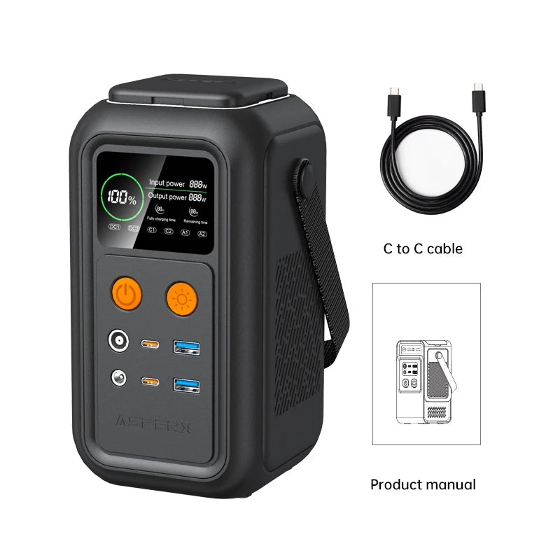 200W Power Station 192Wh Lifepo4 Power Bank 60000mAh Portable Charger Battery Emergency Power USB TYPE-C Port