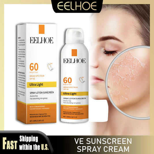 EELHOE Vitamin E Sunscreen Spray 100ml Long-lasting Deep Moisturizing Anti-UV Skin Protector