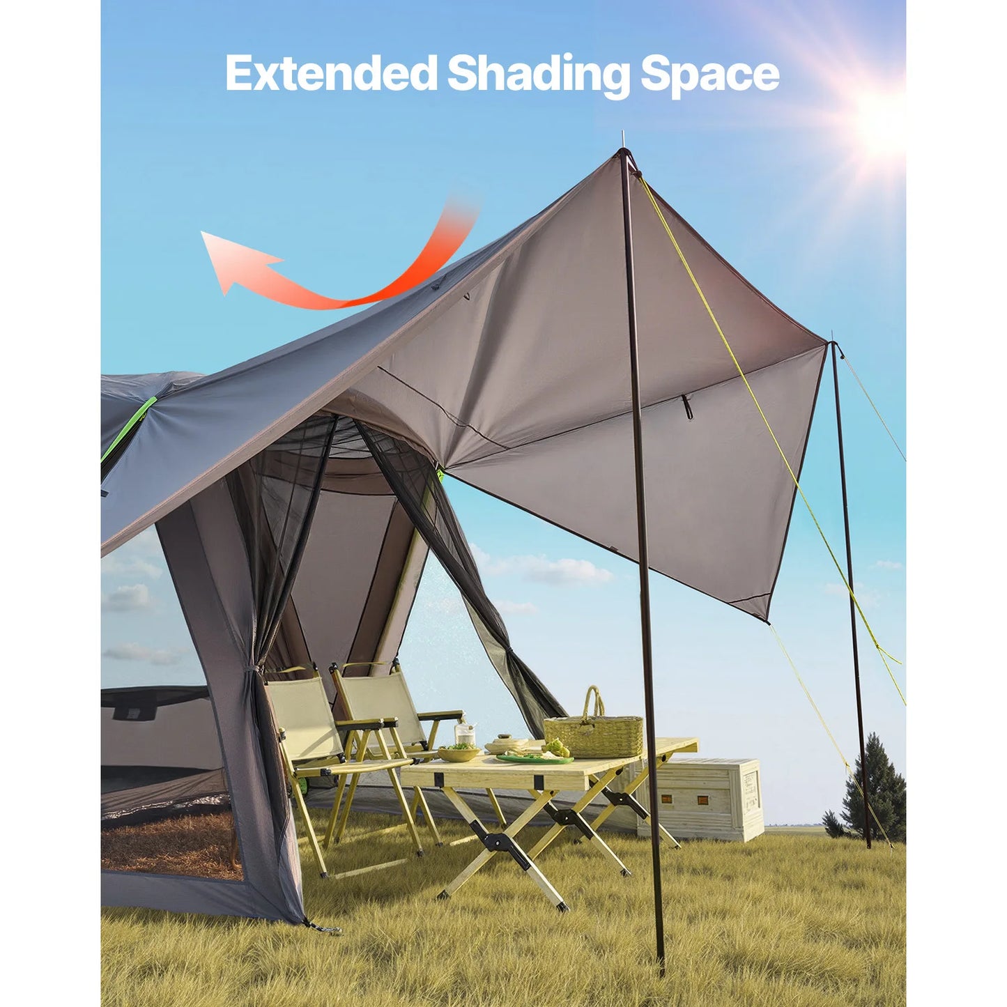 SucceBuy SUV Tent for Camping Waterproof Spacious Double Layer Design Shade Awning