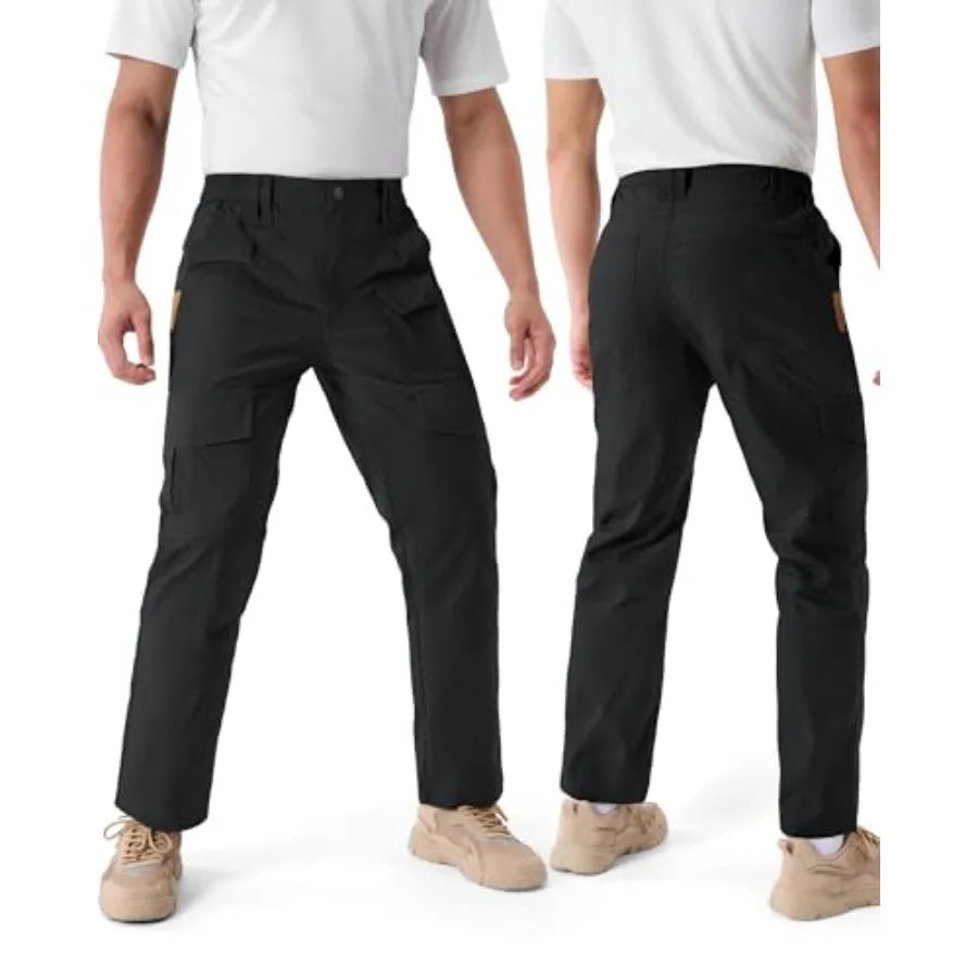 IGOLUMON Men's Stretch Tactical Pants Ripstop Cargo Pants Outdoor Lightweight EDC Hiking Work Pants with 10 Pockets