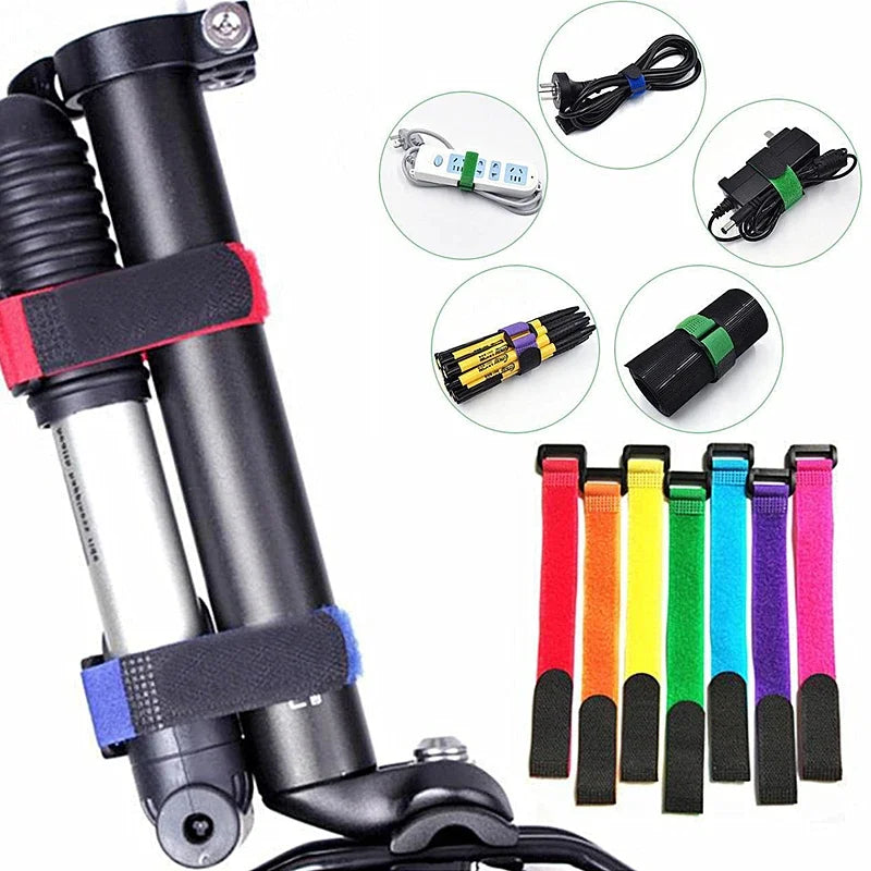 10pcs Fishing Rod Tie Holder Strap Suspender Fastener Hook Loop Ties