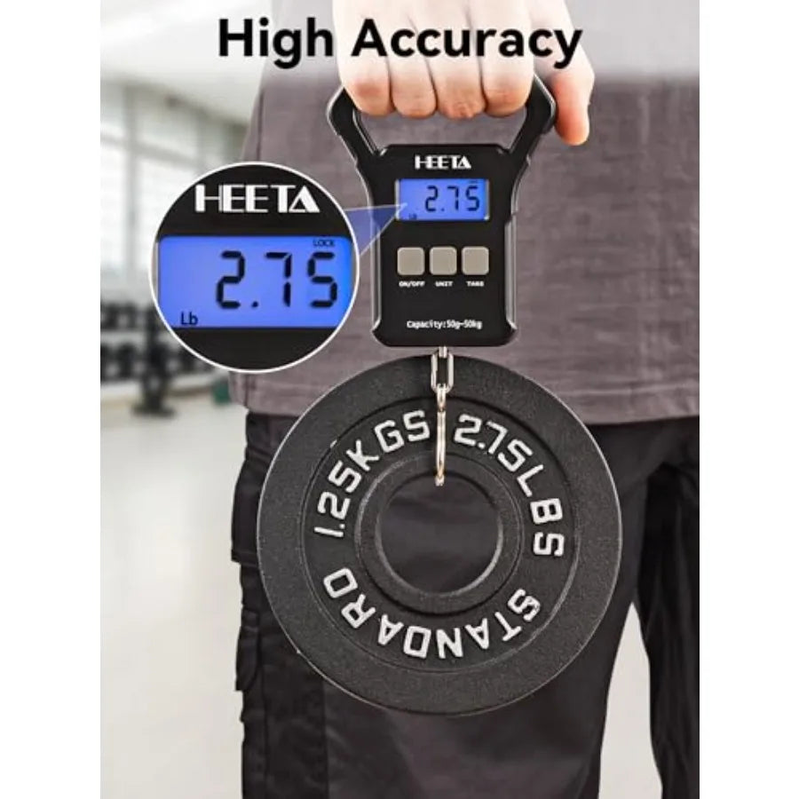 Fish Scale, 110lb/50kg Digital Portable Hanging Fishing Weight Scale with Backlit LCD Display