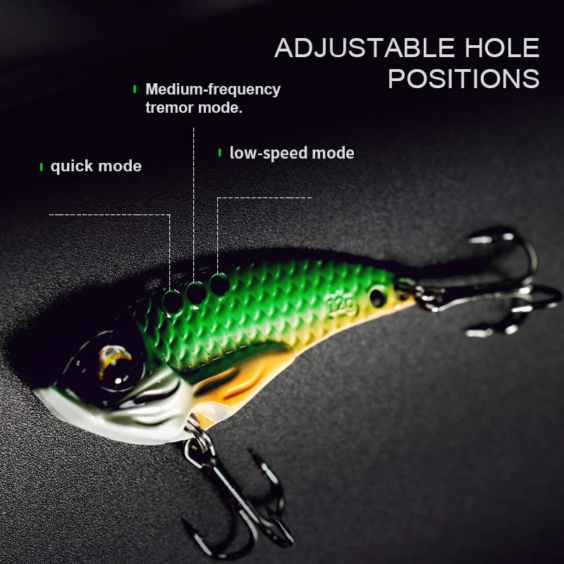 Wondersee 5PCS with Box Switchable Vibration VIB Spinner Spoon Jerkbait