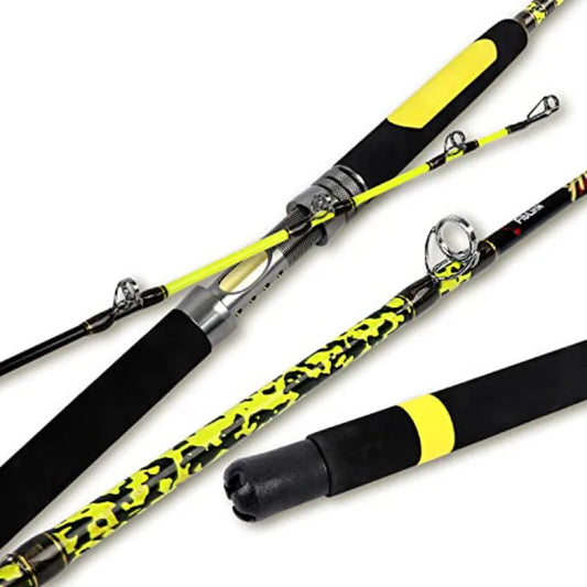 Catfish Fishing Rod 1 Piece 2 Piece Portable Travel Heavy Duty Catfish Fishing Pole for Outdoor Angling 6'6 7'6 8' 10'