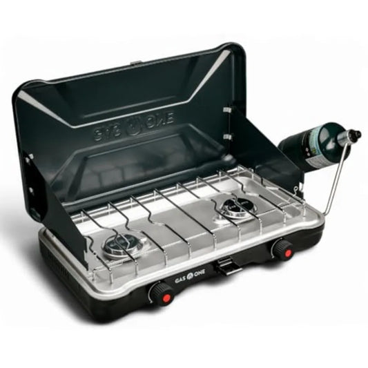 GasOne Portable Camping Stove Double Propane with Auto Twist Turn Ignition 2 Burners