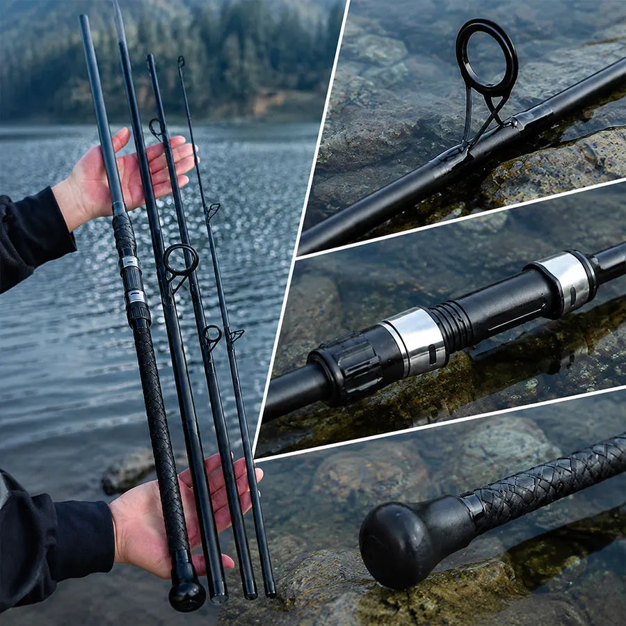 4-Section Heavy Power High Carbon Fiber Surf Spinning Fishing Rod (15–40LB)