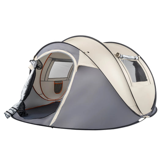 4-Person No-Install Pop Up Tent, Universal for Camping & Fishing