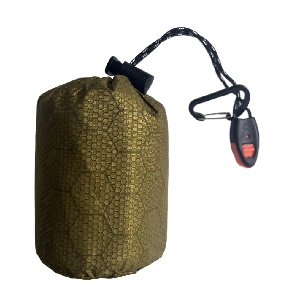 Emergency Sleeping Bag Portable Survival Blanket PE Aluminum Film Bivy Sack Warm Windproof Waterproof for Camping Hiking Outdoor