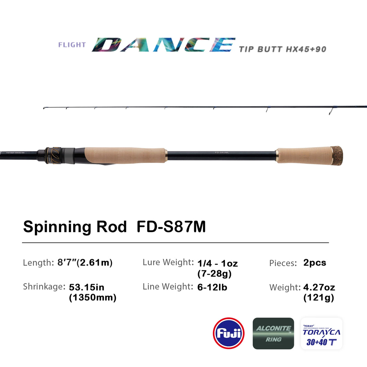 PURELURE Flight Dance Carbon Fiber Fishing Rod (Spinning & Casting)