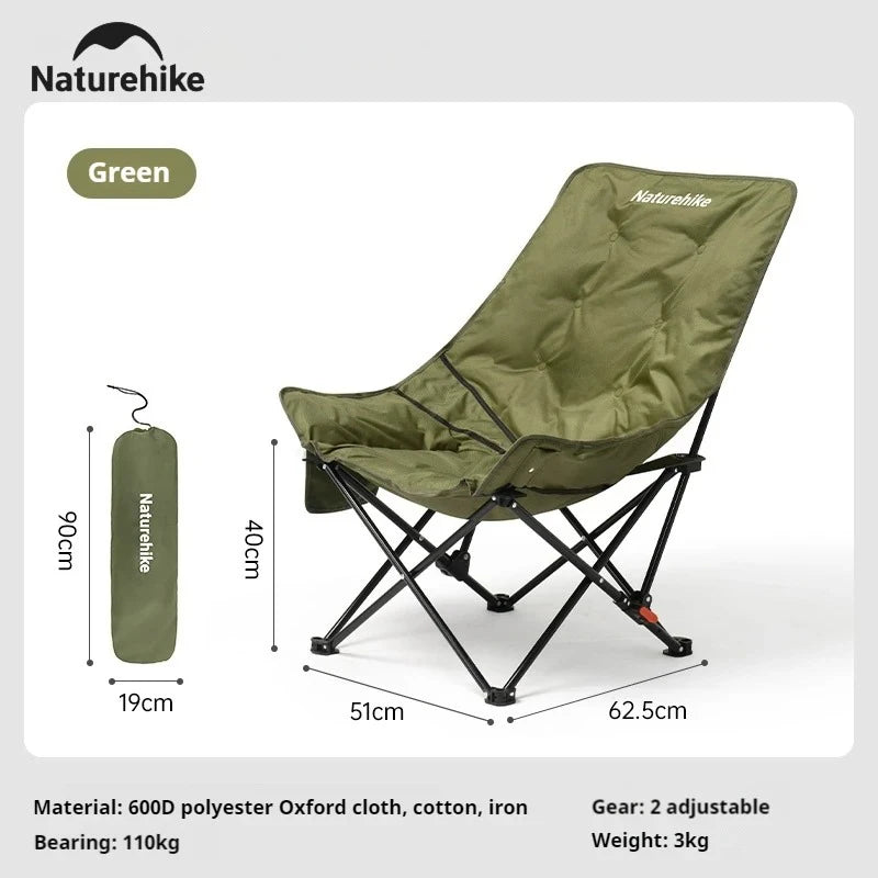 Naturehike High Back Moon Chair Camping Outdoor Fishing Folding Adjustable Lounge Chair