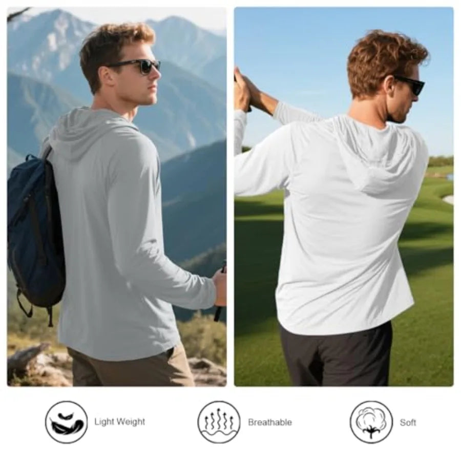 HovSiyla 5 Pack Men's Fishing Shirts Long Sleeve UPF Sun Protection Hoodie Lightweight