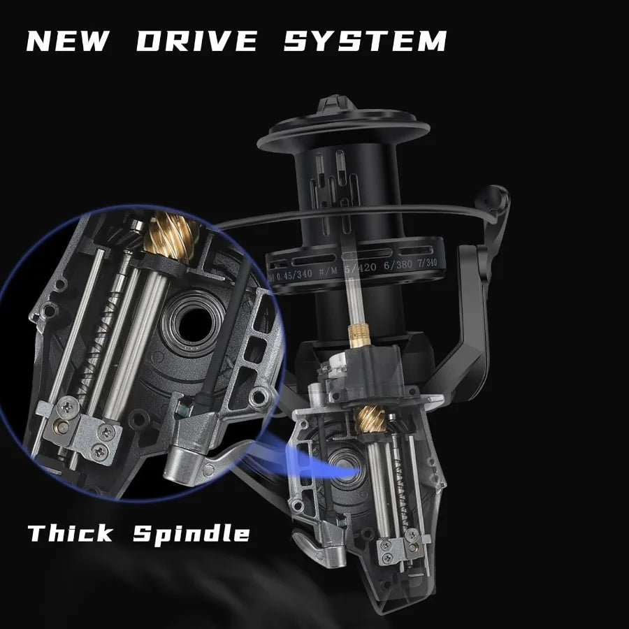 Spinning Reel  Aluminum Frame Fishing Reels Carbon Fiber 55LB Power Drag