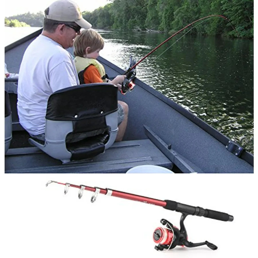 Telescopic Fishing Rod Reel Combo 2pcs 5.9FT/6.89FT Collapsible Fishing Pole Spinning Reel Lures Tackle Bag All-in-one Fishing