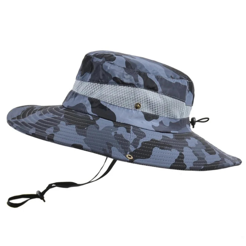 Summer Men Breathable Sun Hat Outdoor Traveling Fishing Hiking Hat