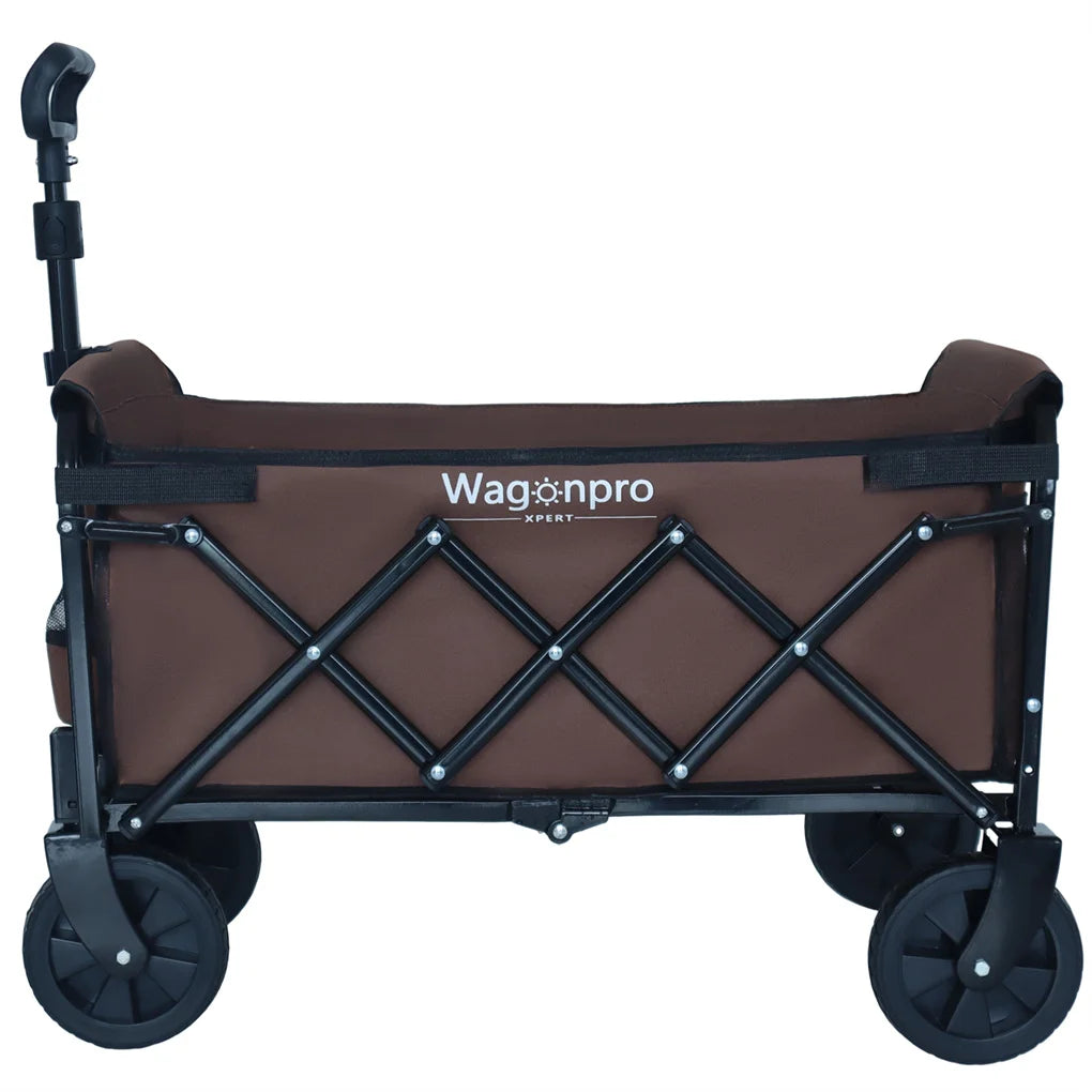Expandable Dual-Layer Utility Wagon with 100% Extra Space - Grocery Cart for Camping, Shopping, Sports, Gardening, Fishing