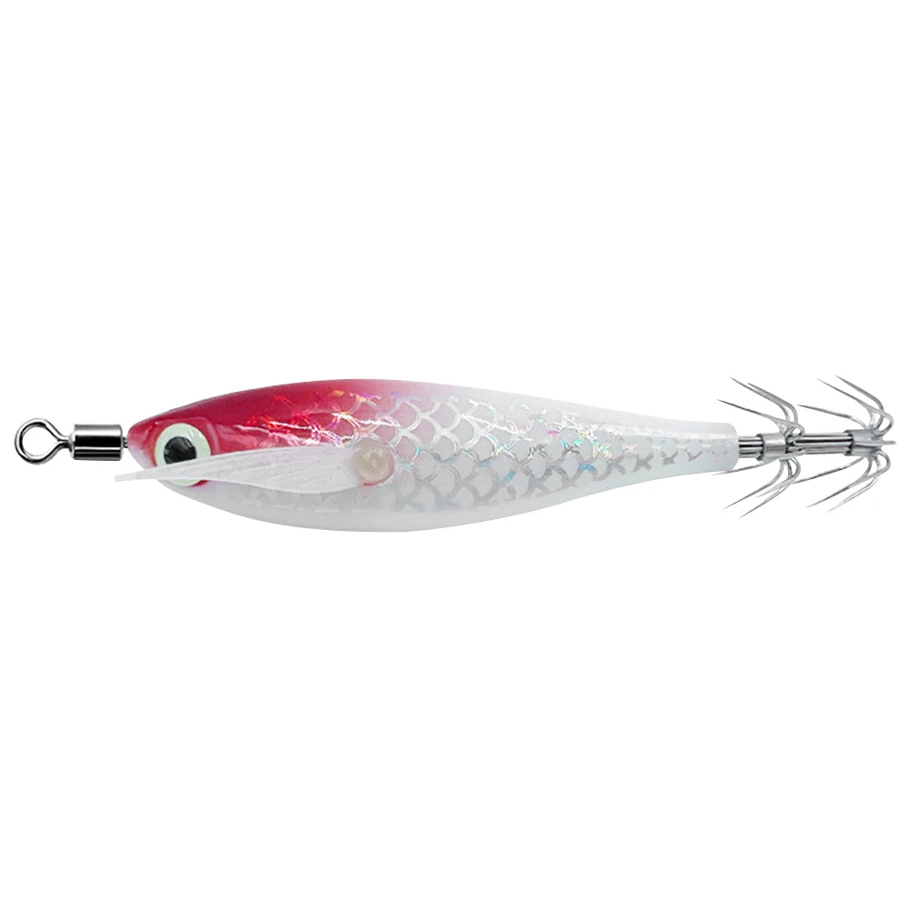 Luminous Squid Hook Squid Fishing Lure with 3D Eyes Glow In The Dark Squid Bait for Night Fishing
