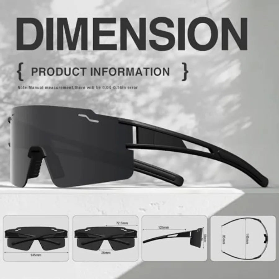 Cycling Glasses for Men Women Youth, UV400 Protection Polarized Sports Sunglasses, Baseball Sunglasses