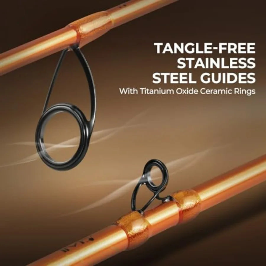 Lethal Blaze Twin-Tip Fishing Rods, IM6 Graphite Blanks ing and ning Rods, 2-Piece Rod with Extra Tip