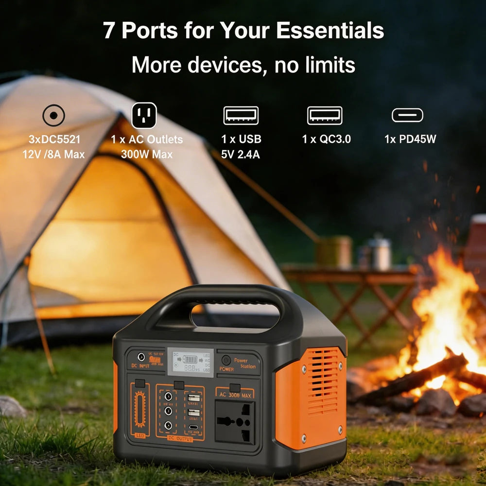 Gaiaray 500W/300W Portable Power Station with LiFePO4 Battery & Solar Generator