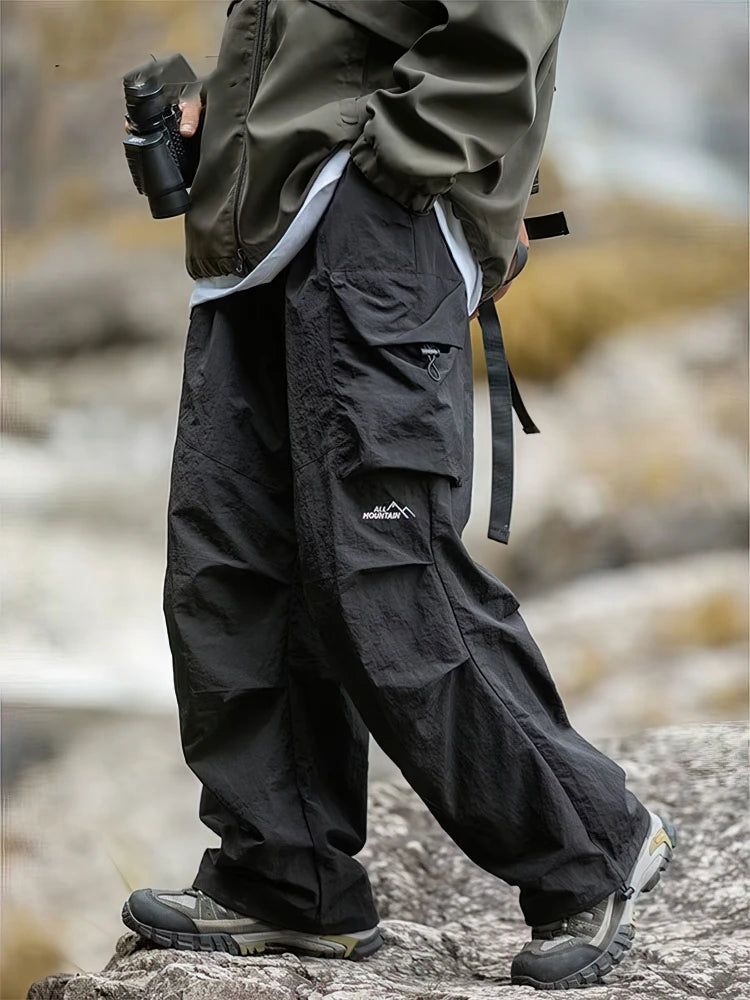 Vintage Baggy Hiking Cargo Pants Men Waterproof Casual Sport Outdoor Wide leg