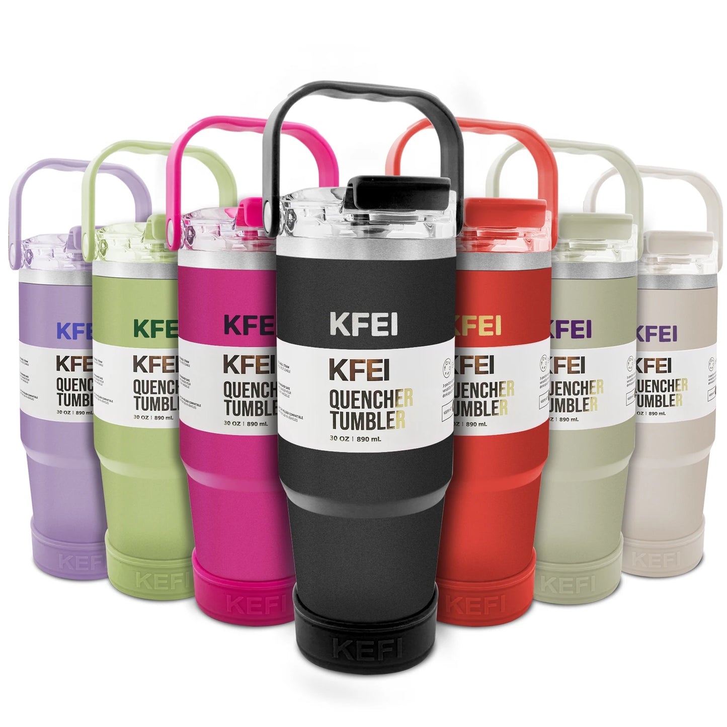 1PCS 30oz Solid Color Double Wall Stainless Tumbler, with Lid And Straw, Insulated