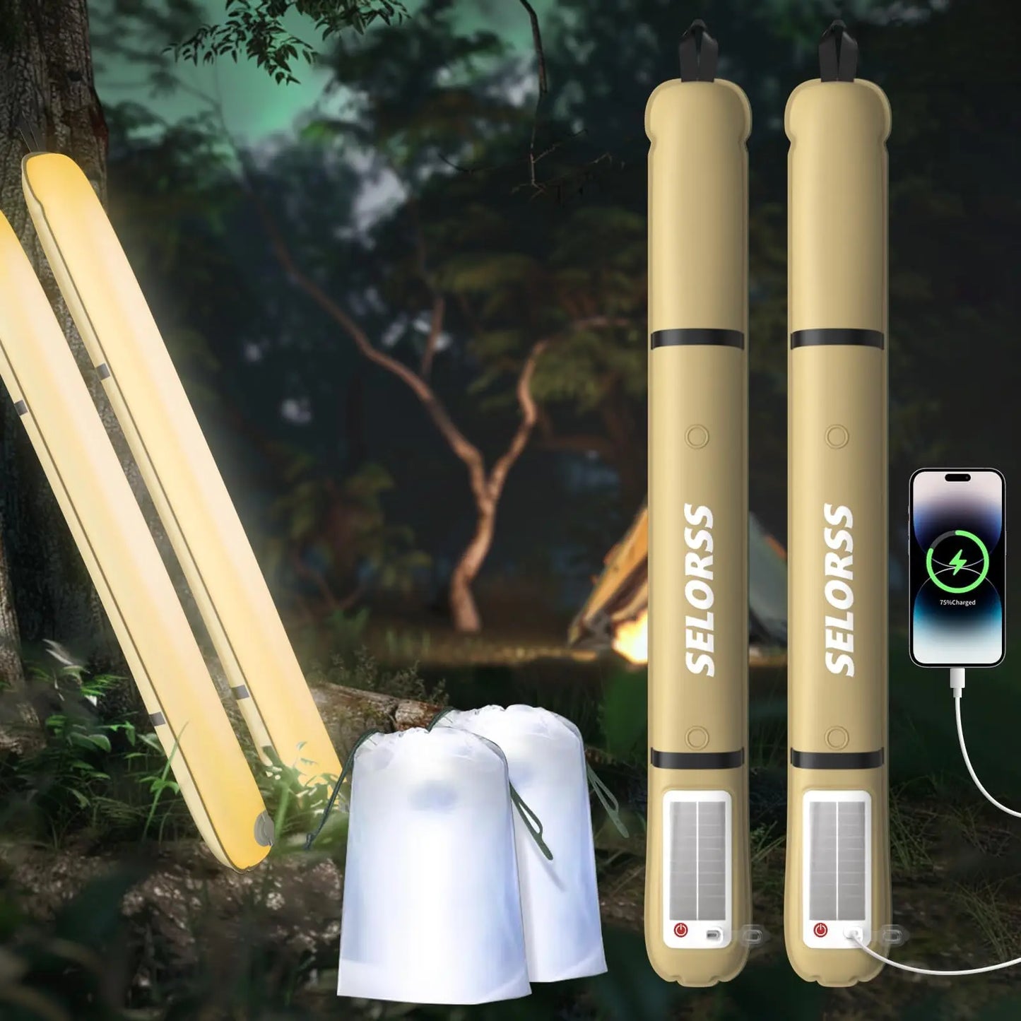 SELORSS Solar Camping Lantern 2000mAh