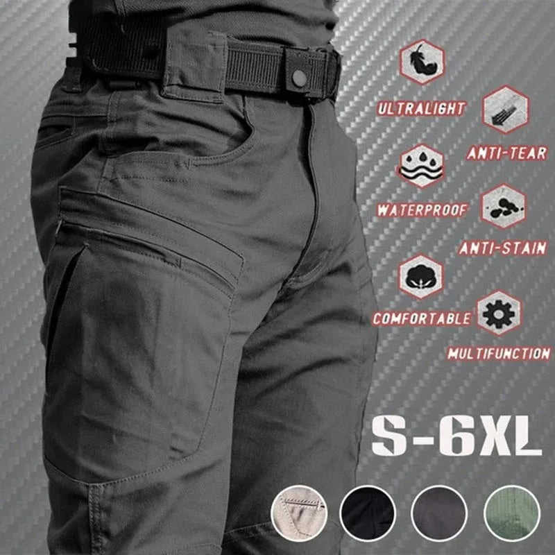 Men's Lightweight Tactical Cargo Pants | Outdoor Waterproof Combat Trousers