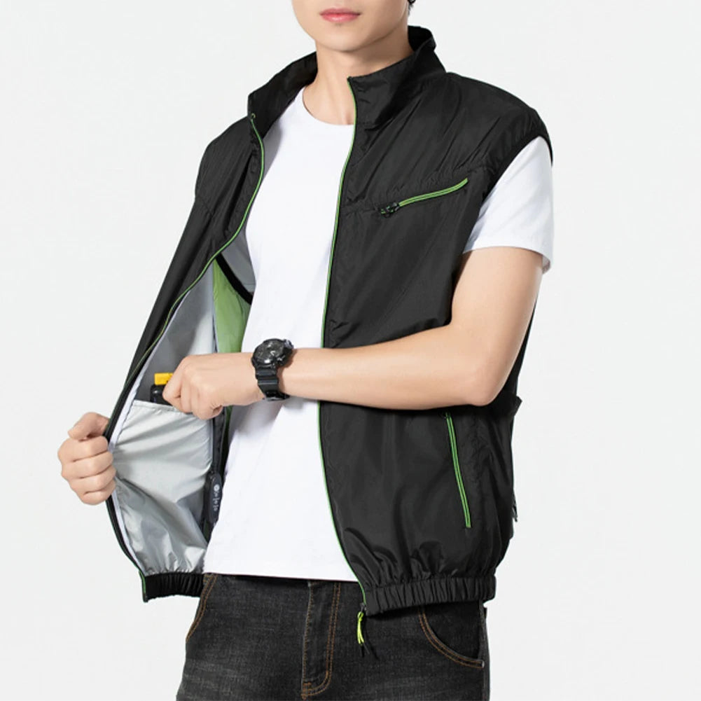 Cooling Vest Wearable Cooling Fan Vest Heat Resistant Air-conditioned